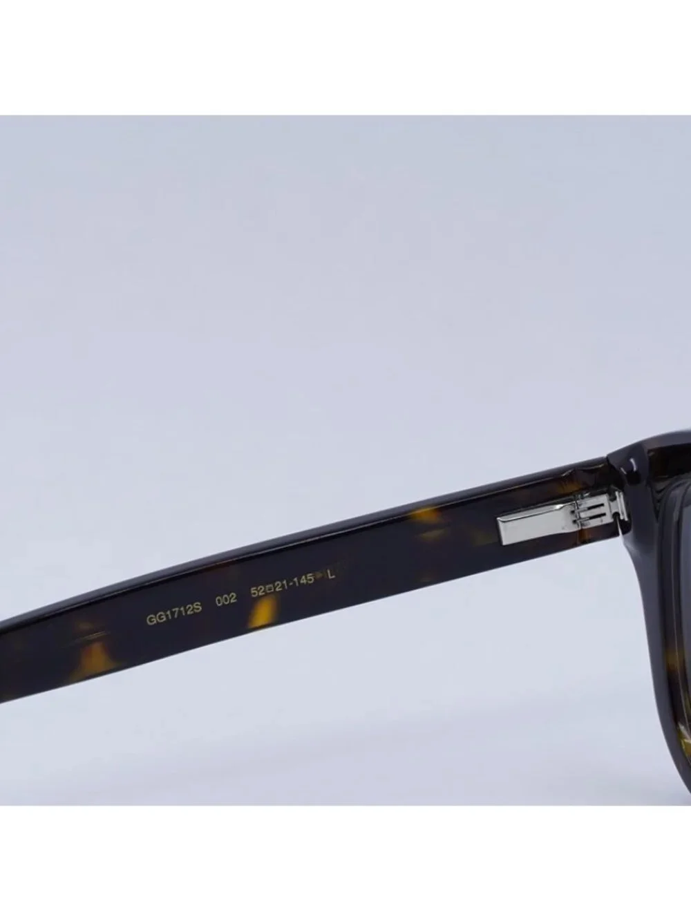 Gucci GG1712S 002 Sunglasses Havana Square Frame, Clear with Clip-On Lenses